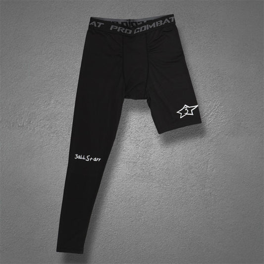 One Leg 3/4 Compression Shorts - black