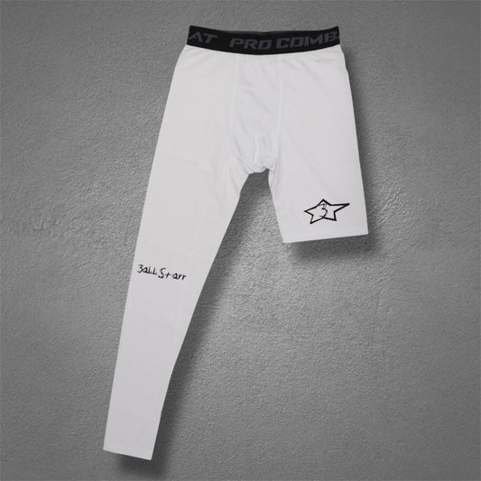 One Leg 3/4 Compression Shorts - white